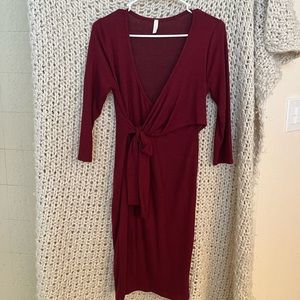 Pinkblush Maternity wrap dress (Burgundy)